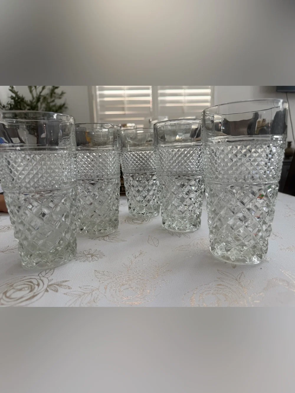 Vintage Anchor Hocking Wexford Water Goblets / Highball Glasses - Set of 5